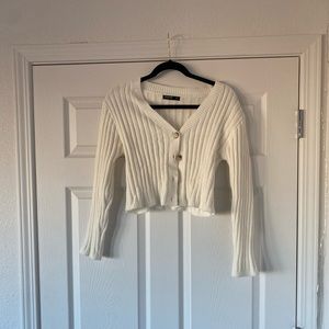 Cropped button up sweater